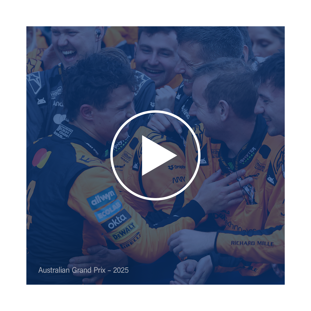 Background image with a video play icon