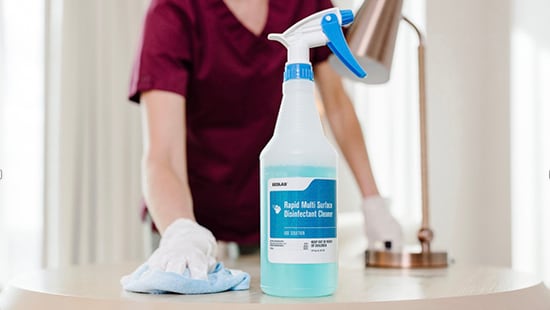 4-in-1 cleaning solution being used