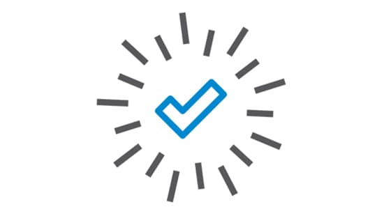 Icon with a checkmark in the center