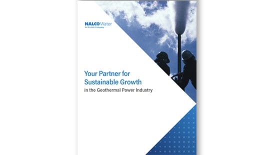 Cover of a brochure on geothermal capabilities for sustainable growth in the power industry.