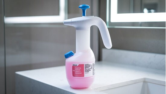 Scrub Free Cleaning Bottle Sitting on Counter.