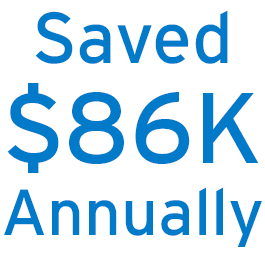 Saved$86kAnnually