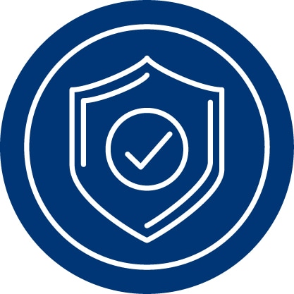 Shield with checkmark icon.