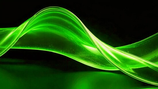 Green glycol ribbon on black background