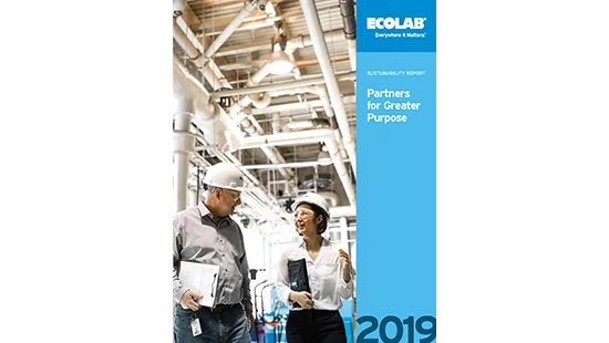 2019 Corporate Sustainability Report, Partners for Greater Purpose, cover image, AWS Certification Plant Imagery